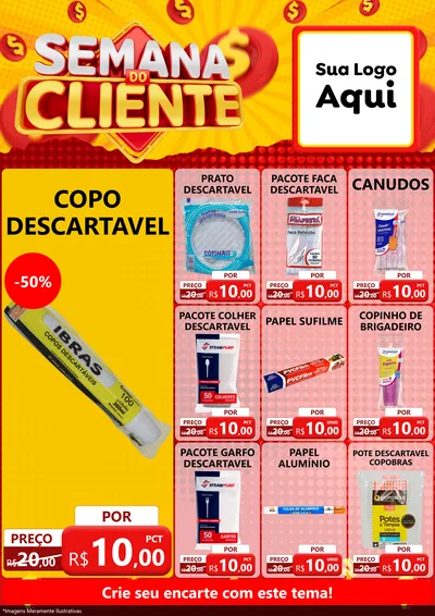 Modelo de Encarte para Encarte A4 Vertical com o tema Semana do Cliente para Embalagens