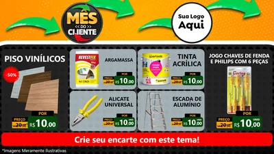 Modelo de TV para TV Horizontal com o tema Mês do Cliente para Material para Construção