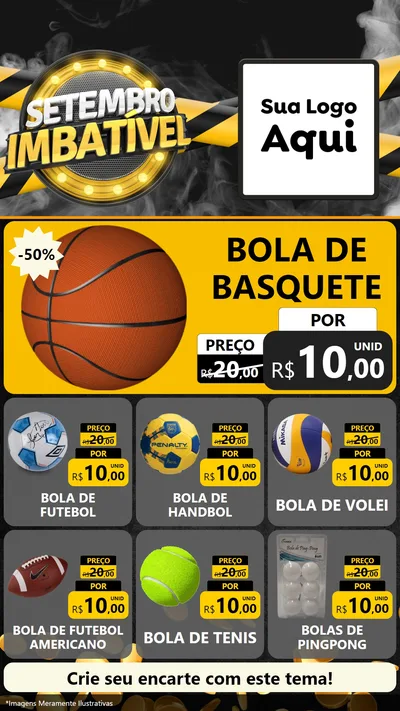 Modelo de Rede Social para Stories com o tema Setembro Imbatível para Artigos Esportivos
