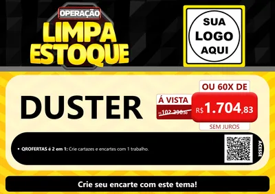 Modelo de Cartaz para Cartaz A4 Horizontal com o tema Operação Limpa Estoque para Concessionaria de Carros