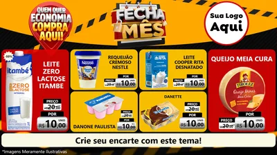 Modelo de TV para TV Horizontal com o tema Fecha Mês para Frios e Laticínios