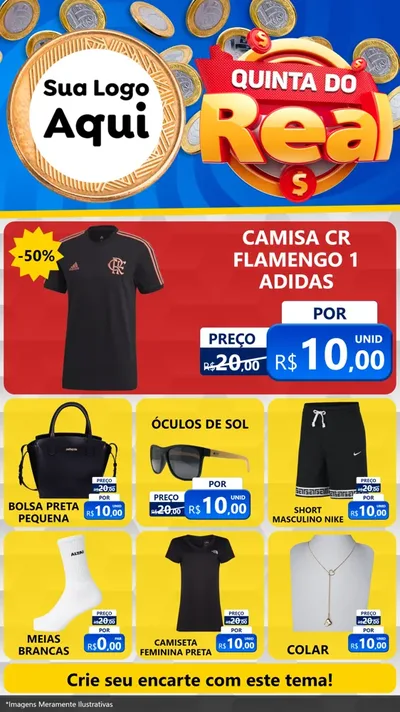 Modelo de Rede Social para Stories com o tema Quinta do Real para Roupas e acessórios