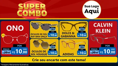 Modelo de TV para TV Horizontal com o tema Super Combo para Óticas