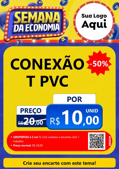 Modelo de Cartaz para Cartaz A4 Vertical com o tema Semana da Economia para Tubos e conexões