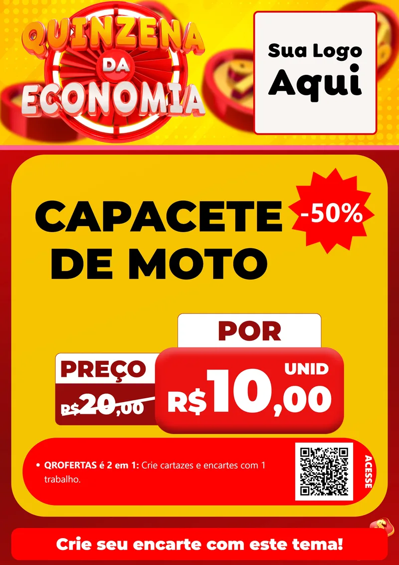 Modelo de Cartaz para Cartaz A4 Vertical com o tema Quinzena Da Economia para Moto peças