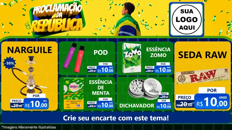 Modelo de TV para TV Horizontal com o tema Proclamação da República para Tabacaria
