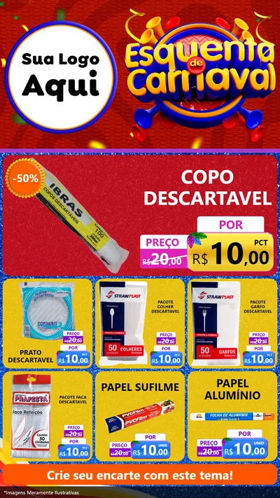 Modelo de Rede Social para Stories com o tema Esquenta de Carnaval para Embalagens