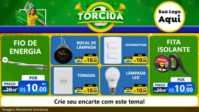 Modelo de TV para TV Horizontal com o tema Torcida para Materiais Elétricos