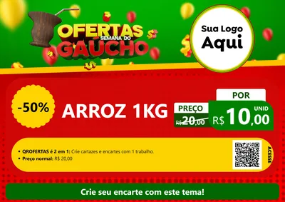 Modelo de Cartaz para Cartaz A4 Horizontal com o tema Ofertas Semana Do Gaúcho para Supermercado