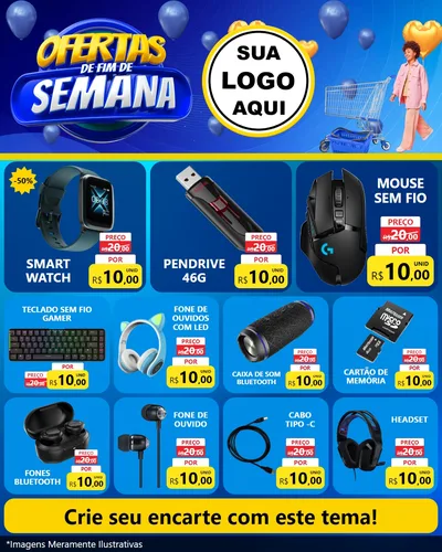 Modelo de Rede Social para Feed Instagram com o tema Ofertas de Fim de Semana para Informática
