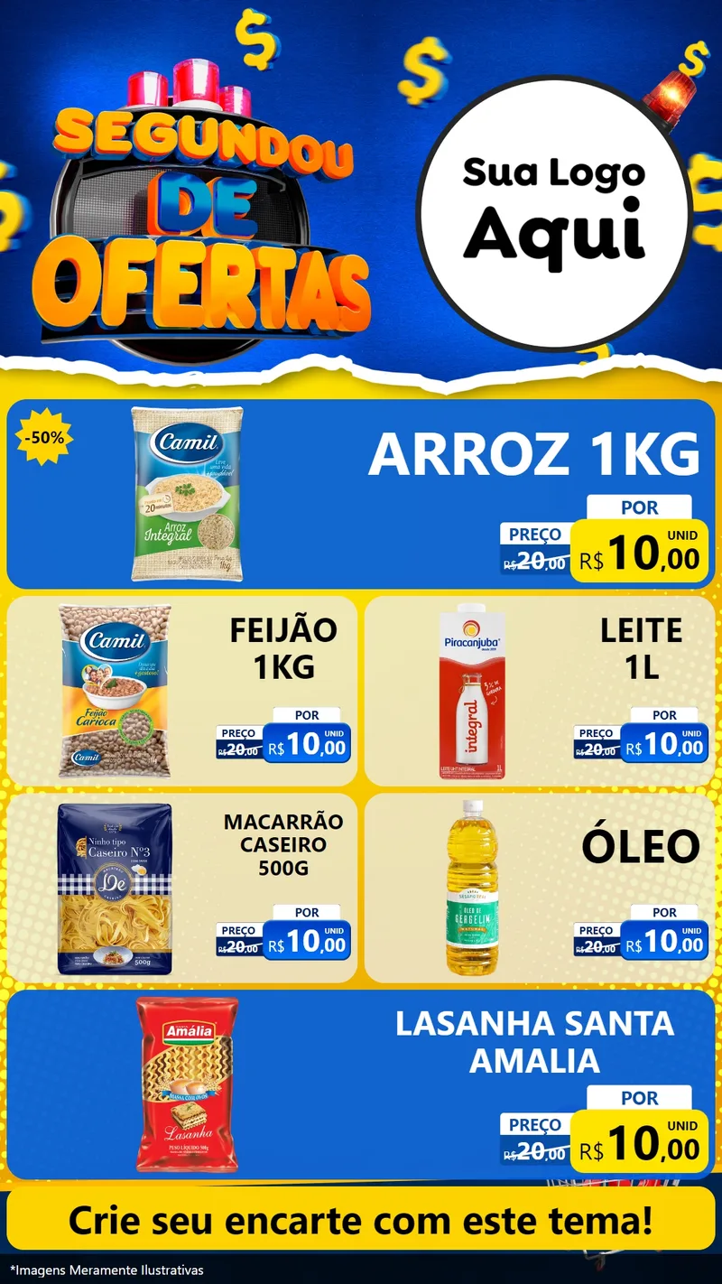 Modelo de TV para TV Vertical com o tema Segundou de Ofertas para Supermercado