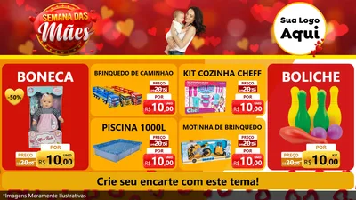 Modelo de TV para TV Horizontal com o tema Semana das Mães para Brinquedos