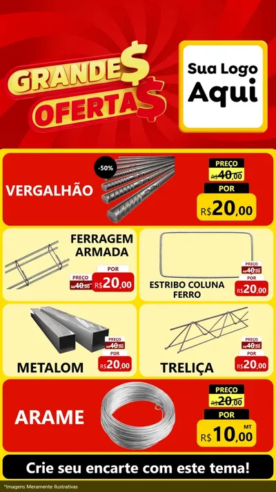 Modelo de TV para TV Vertical com o tema Grandes Ofertas para Ferragens