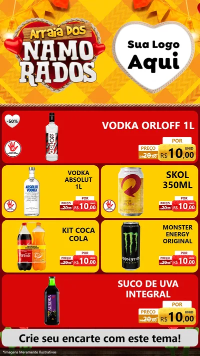 Modelo de TV para TV Vertical com o tema Arraiá dos Namorados para Distribuidora de bebidas
