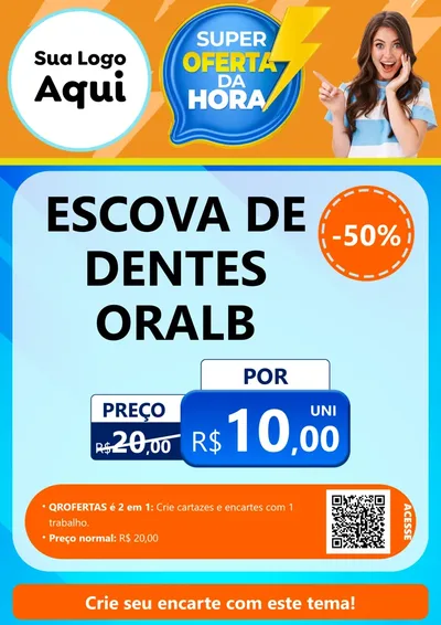 Modelo de Cartaz para Cartaz A4 Vertical com o tema Super Oferta da Hora para Higiene Pessoal