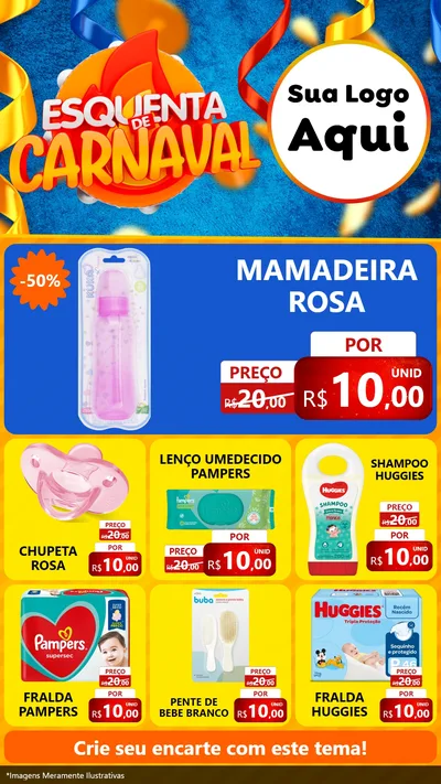 Modelo de Rede Social para Stories com o tema Esquenta de Carnaval para Bebês