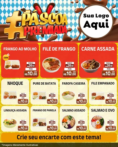 Modelo de Rede Social para Feed Instagram com o tema Páscoa Premiada para Restaurante