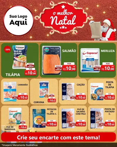 Modelo de Rede Social para Feed Instagram com o tema O Melhor Natal para Peixaria