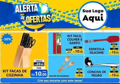Modelo de Encarte para Encarte A4 Horizontal com o tema Alerta de Ofertas para Utilidades Domésticas