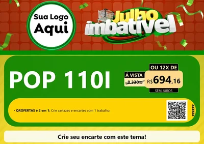 Modelo de Cartaz para Cartaz A4 Horizontal com o tema Julho Imbatível para Concessionaria de Motos