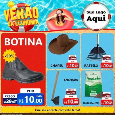 Modelo de Rede Social para Feed Facebook com o tema Verão da Economia para Agropecuária