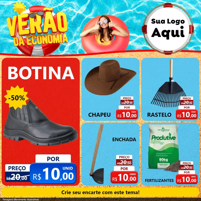 Modelo de Rede Social para Feed Facebook com o tema Verão da Economia para Agropecuária