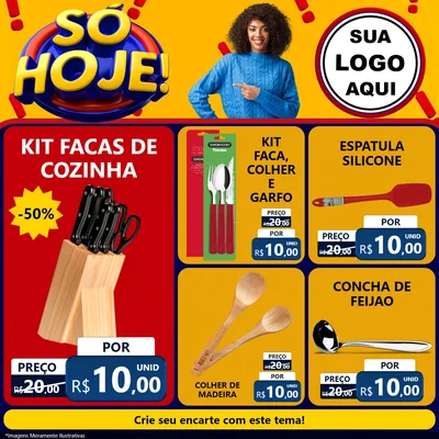 Modelo de Rede Social para Feed Facebook com o tema Só Hoje! para Utilidades Domésticas