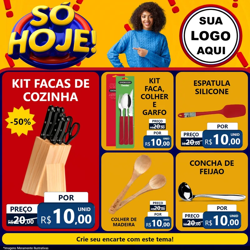 Modelo de Rede Social para Feed Facebook com o tema Só Hoje! para Utilidades Domésticas