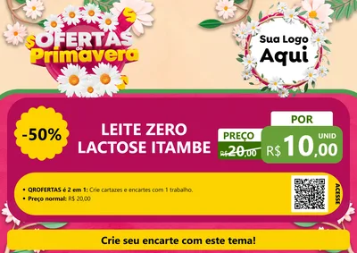 Modelo de Cartaz para Cartaz A4 Horizontal com o tema Ofertas de Primavera para Frios e Laticínios