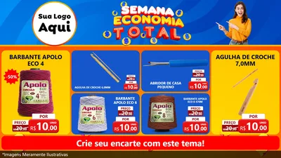 Modelo de TV para TV Horizontal com o tema Semana Economia Total para Armarinho e Aviamentos