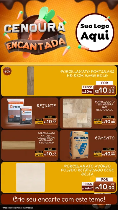 Modelo de TV para TV Vertical com o tema Cenoura Encantada - Páscoa para Pisos e revestimentos