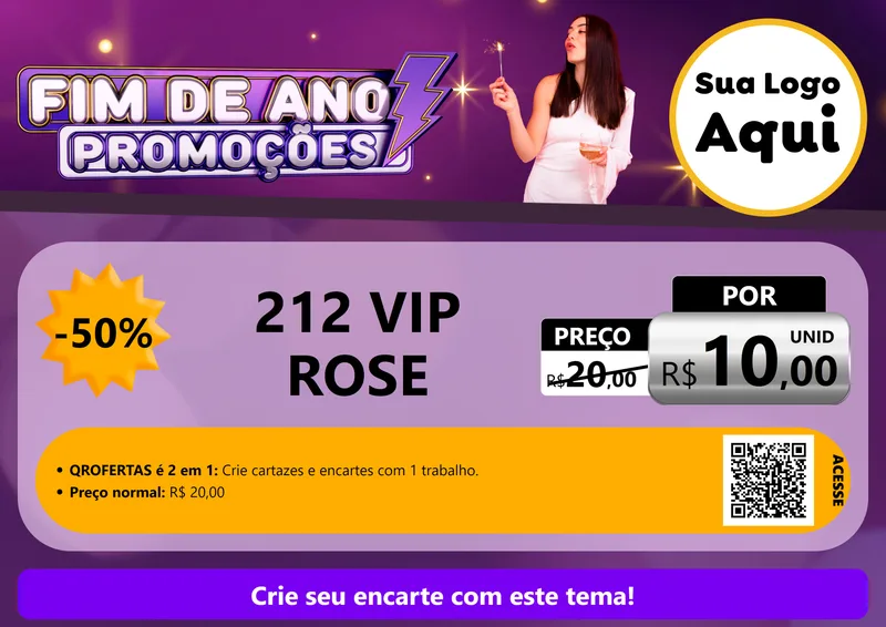 Modelo de Cartaz para Cartaz A4 Horizontal com o tema Fim de Ano Promoções para Perfumes