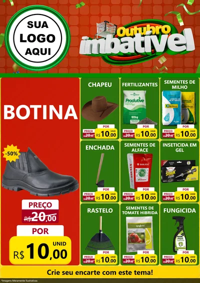 Modelo de Encarte para Encarte A4 Vertical com o tema Outubro Imbatível para Agropecuária