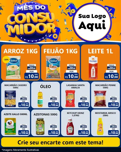 Modelo de Rede Social para Feed Instagram com o tema Mês do Consumidor para Supermercado