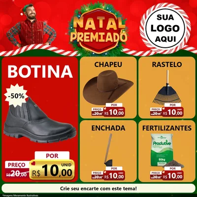 Modelo de Rede Social para Feed Facebook com o tema Natal Premiado para Agropecuária