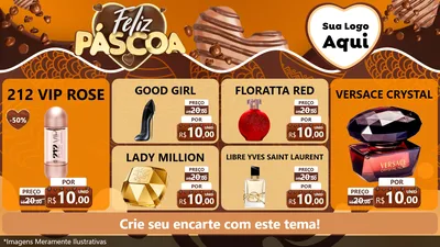 Modelo de TV para TV Horizontal com o tema Feliz Páscoa para Perfumes