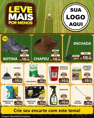 Modelo de Rede Social para Feed Instagram com o tema Leve Mais Por Menos - Agro para Agropecuária