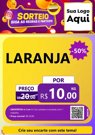 Modelo de Cartaz para Cartaz A4 Vertical com o tema Sorteio para Hortifrúti