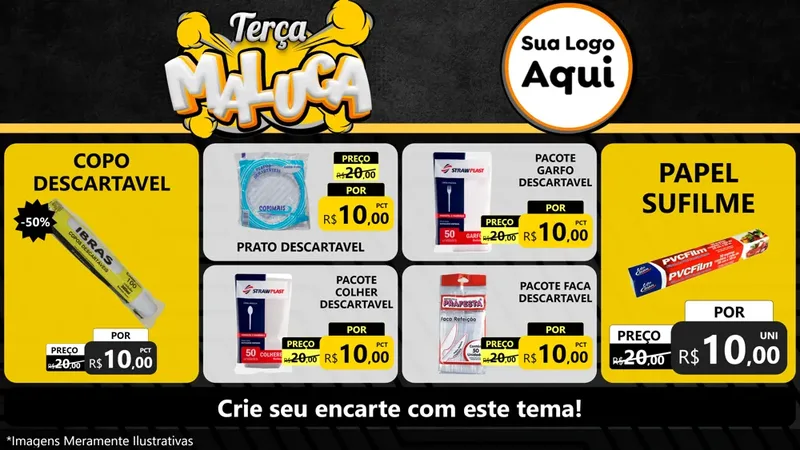 Modelo de TV para TV Horizontal com o tema Terça Maluca para Embalagens