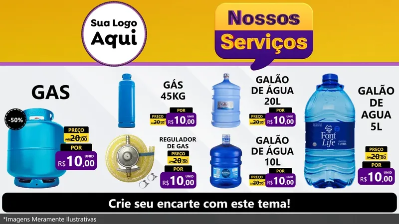 Modelo de TV para TV Horizontal com o tema Nossos Serviços para Água e gás