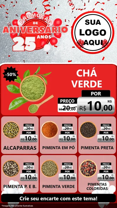 Modelo de Rede Social para Stories com o tema Promoção de Aniversário - 25Anos para Produtos Naturais