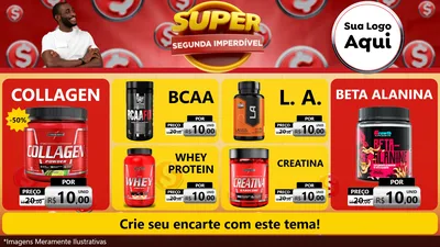 Modelo de TV para TV Horizontal com o tema Super Segunda Imperdível para Suplementos alimentares