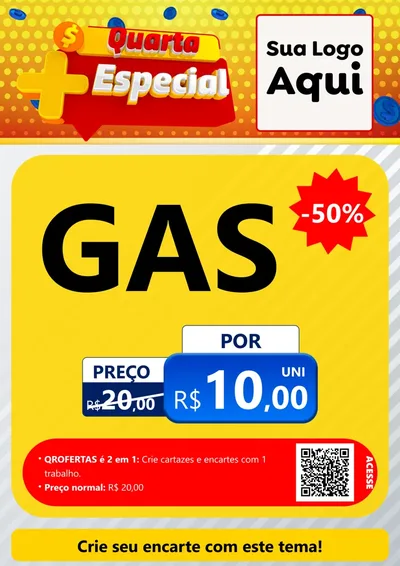 Modelo de Cartaz para Cartaz A4 Vertical com o tema Quarta Mais Especial para Água e gás