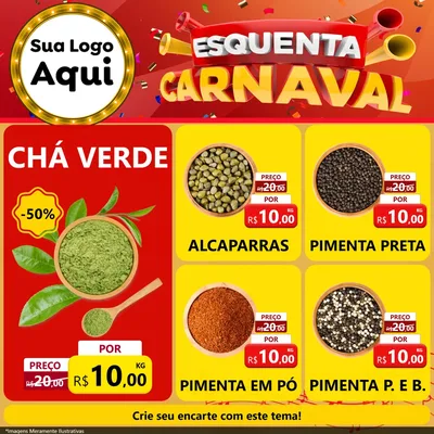 Modelo de Rede Social para Feed Facebook com o tema Esquenta Carnaval para Produtos Naturais