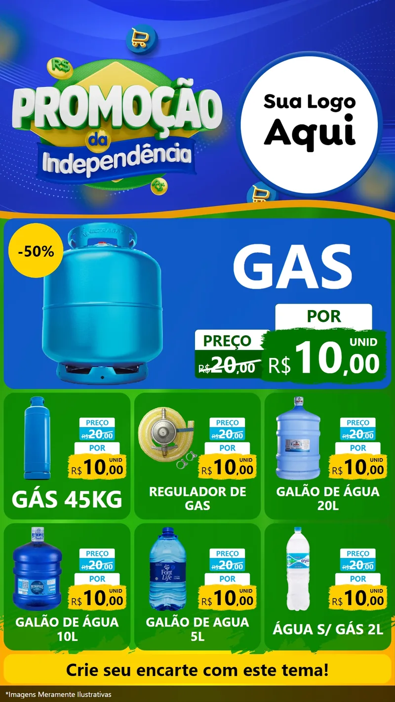 Modelo de Rede Social para Stories com o tema Promoção da Independência para Água e gás
