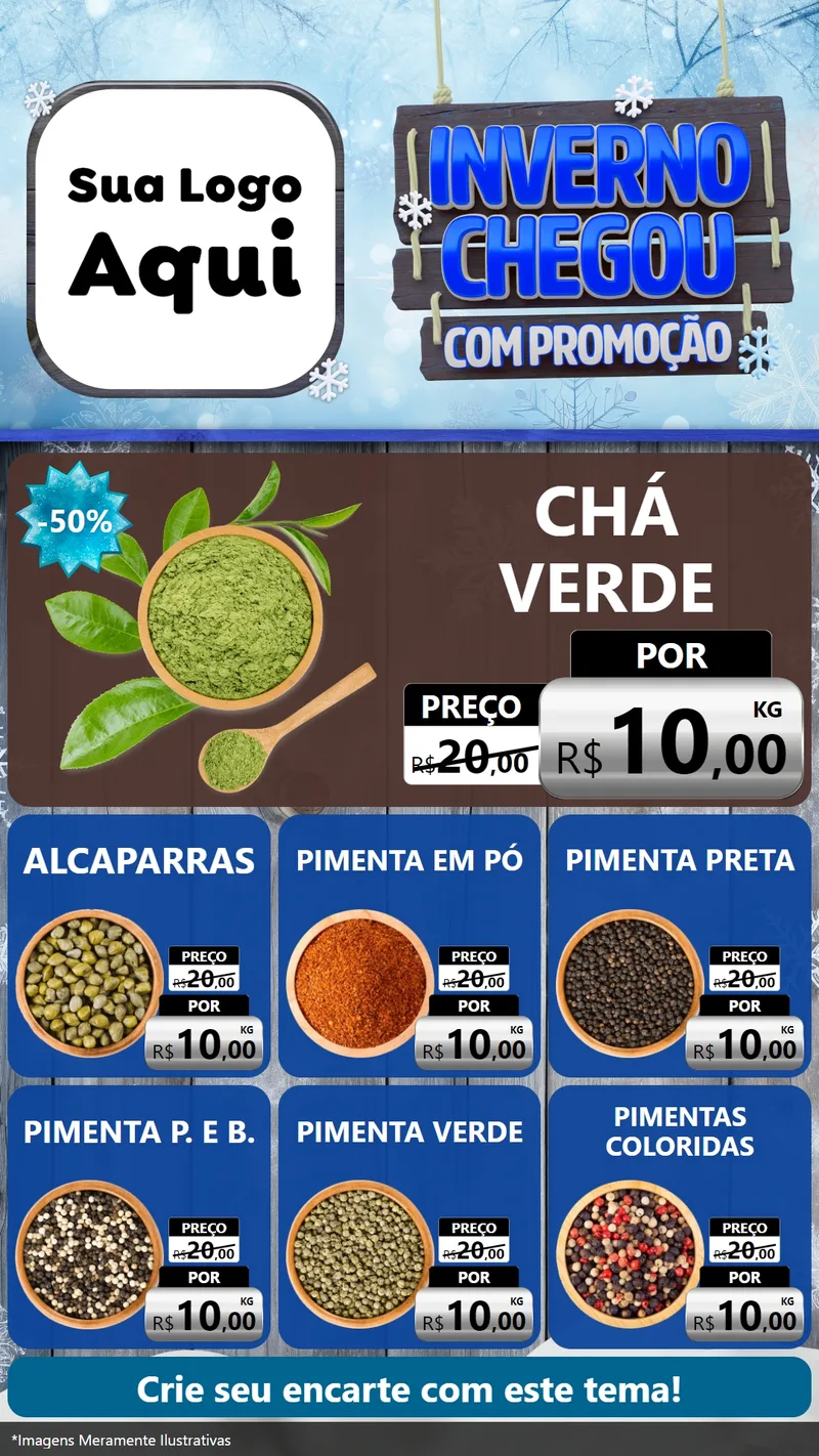 Modelo de Rede Social para Stories com o tema Inverno Chegou Com Promoção para Produtos Naturais