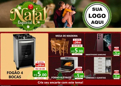 Modelo de Encarte para Encarte A4 Horizontal com o tema Natal Especial para Móveis e Eletro