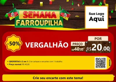 Modelo de Cartaz para Cartaz A4 Horizontal com o tema Semana Farroupilha para Ferragens