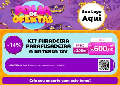 Modelo de Cartaz para Cartaz A4 Horizontal com o tema Folia de Ofertas para Maquinas e Ferramentas