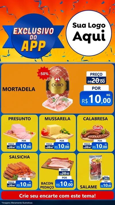 Modelo de Rede Social para Stories com o tema Exclusivo do Aplicativo para Frios e Laticínios